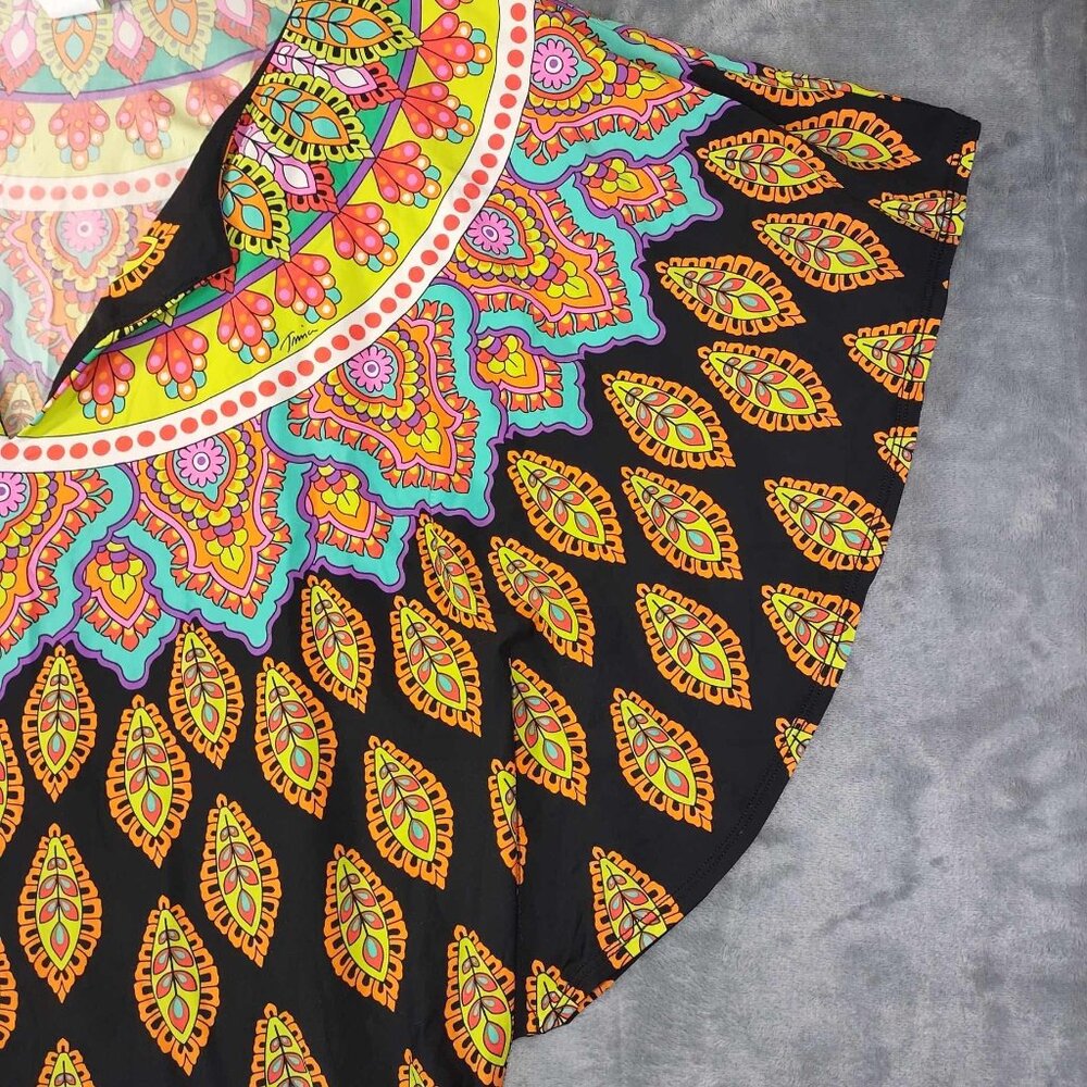 Trina Turk‎ Womens M Black Moroccan Medallion Geometric Tunic Coverup Dress - Picture 4 of 9